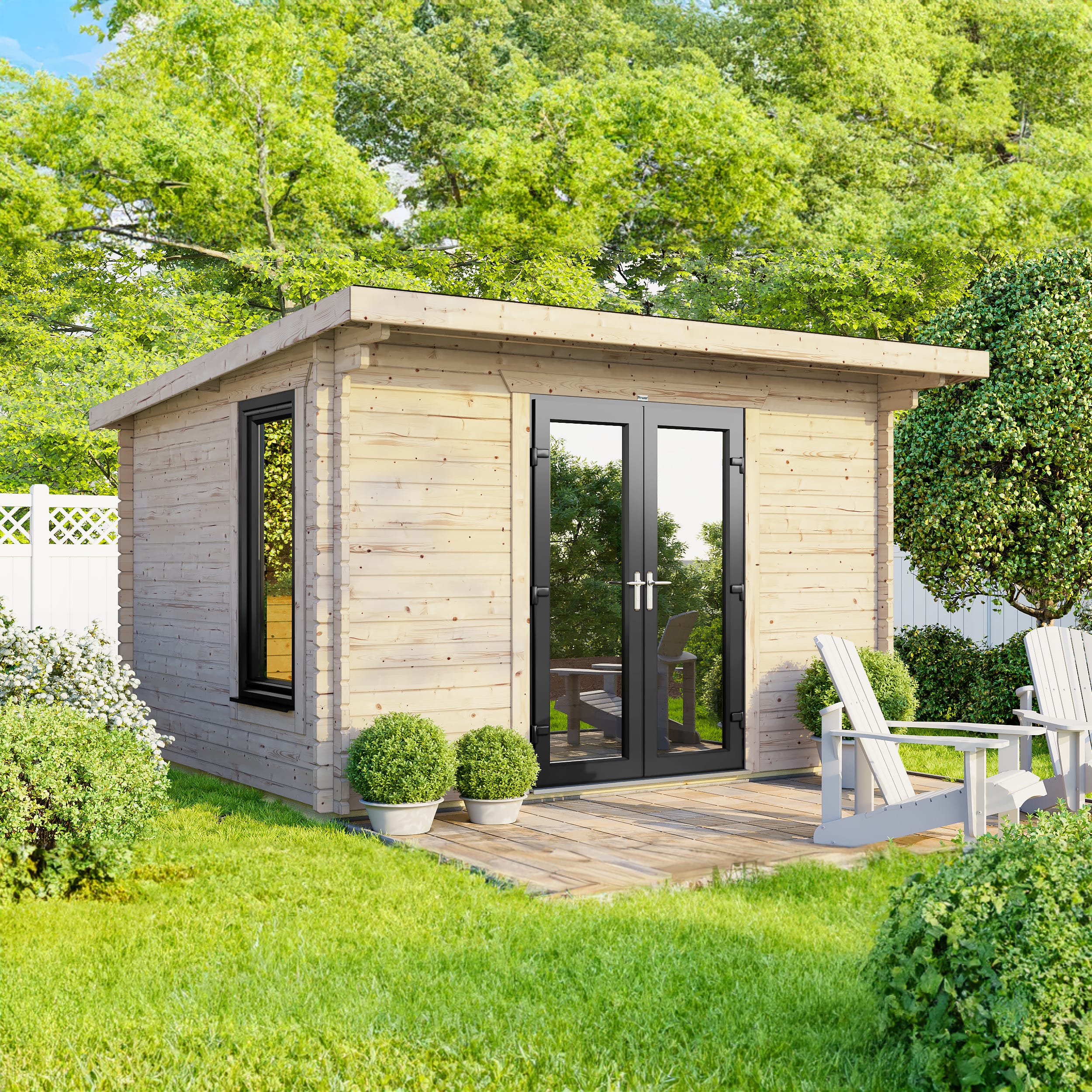 Power Pent Log Cabin - 44mm